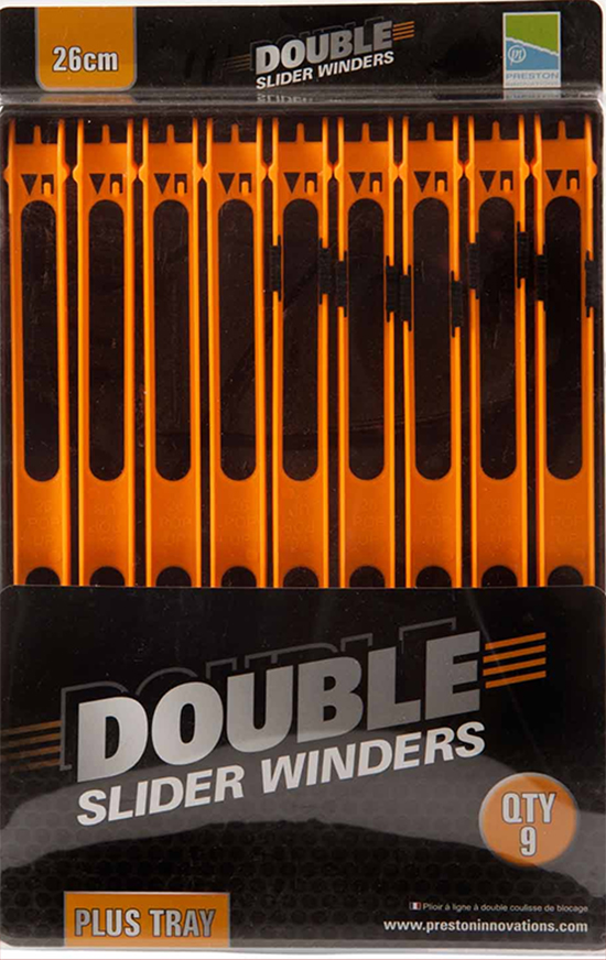  Preston Double Slider Winders 26cm Orange + Inbox Winder Tray