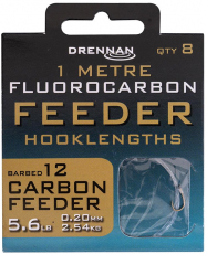 Drennan Fluorocarbon Feeder Carbon-Haken, 1m