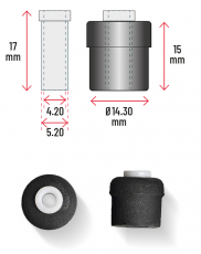 Colmic Innenführung für Elastik (Gummizug) Nr. 3, 2 Stück 14.3mm