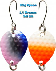 FTM Bilg Spoon 1.7 Gramm 2 cm orange/weiß silber/blau UV-aktiv, 2 Stück