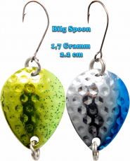 FTM Bilg Spoon 1.7 Gramm 2 cm chartreuse silber UV-aktiv, 2 Stück