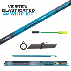 Drennan Vertex Carbon Whip Kit 4m mit Gummizug-Montage und Hakenlöser, Neuheit 2024