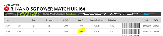 Sensas PACK NANO 5G P. MATCH UK 164 14,5M 9 TOP 