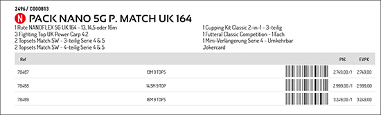 PACK NANO 5G P. MATCH UK 164 14,5M 9 TOP 
